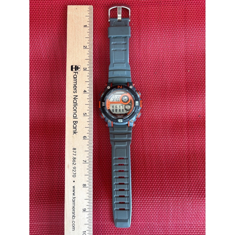 Armitron Pro Sport Kids Digital Watch Grey Orange 330FT Water Resist MD12259(R)